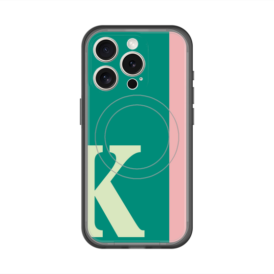 スリムプロテクションプレミアムケース with MagSafe［ オリジナル - initial color line - K green ］
