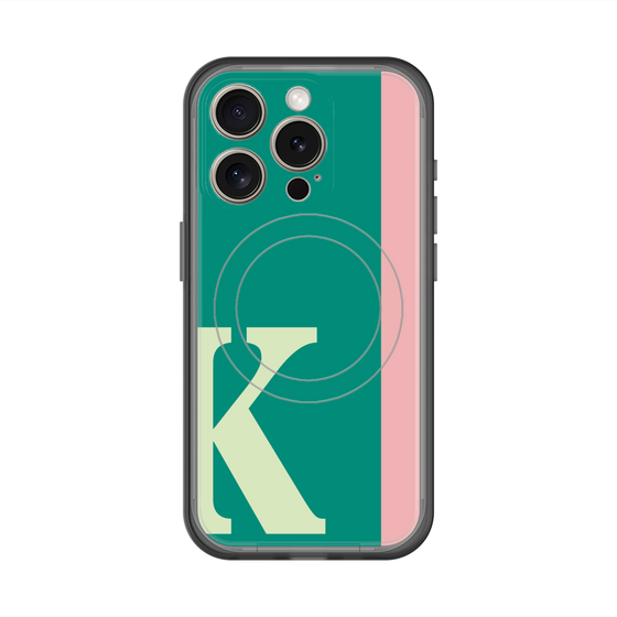 スリムプロテクションプレミアムケース with MagSafe［ オリジナル - initial color line - K green ］