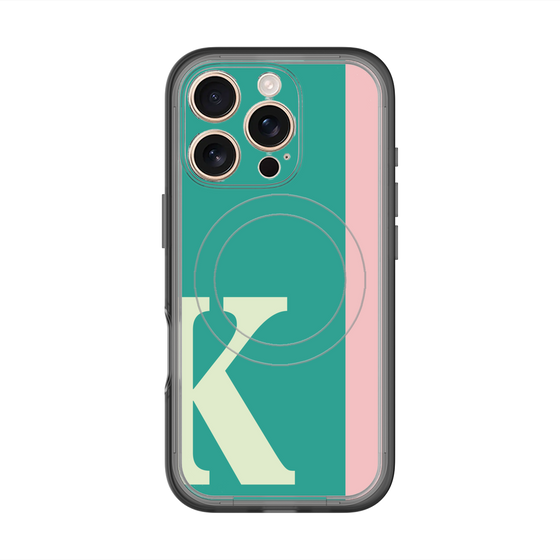 スリムプロテクションプレミアムケース with MagSafe［ オリジナル - initial color line - K green ］