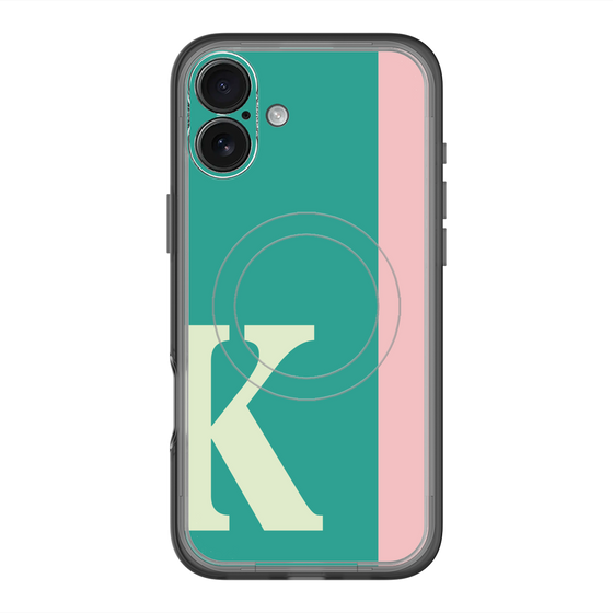 スリムプロテクションプレミアムケース with MagSafe［ オリジナル - initial color line - K green ］