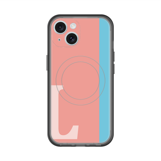 スリムプロテクションプレミアムケース with MagSafe［ オリジナル - initial color line - L pink ］