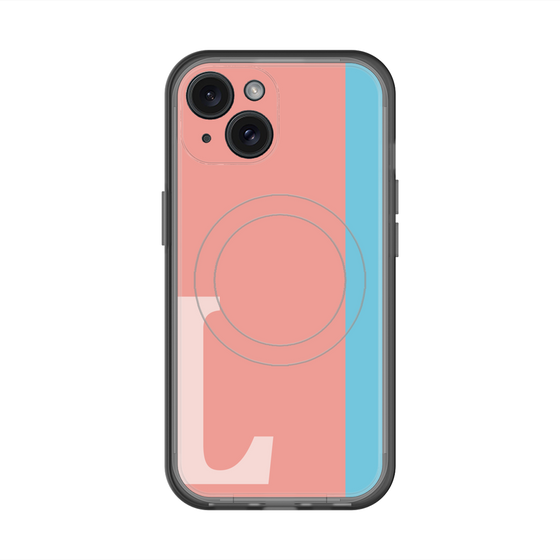 スリムプロテクションプレミアムケース with MagSafe［ オリジナル - initial color line - L pink ］