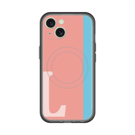 スリムプロテクションプレミアムケース with MagSafe［ オリジナル - initial color line - L pink ］