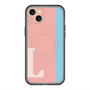 スリムプロテクションプレミアムケース with MagSafe［ オリジナル - initial color line - L pink ］
