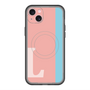 スリムプロテクションプレミアムケース with MagSafe［ オリジナル - initial color line - L pink ］