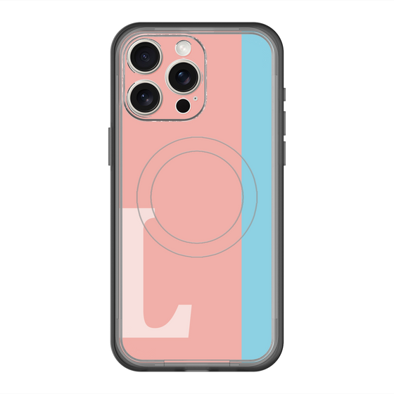 スリムプロテクションプレミアムケース with MagSafe［ オリジナル - initial color line - L pink ］