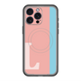 スリムプロテクションプレミアムケース with MagSafe［ オリジナル - initial color line - L pink ］