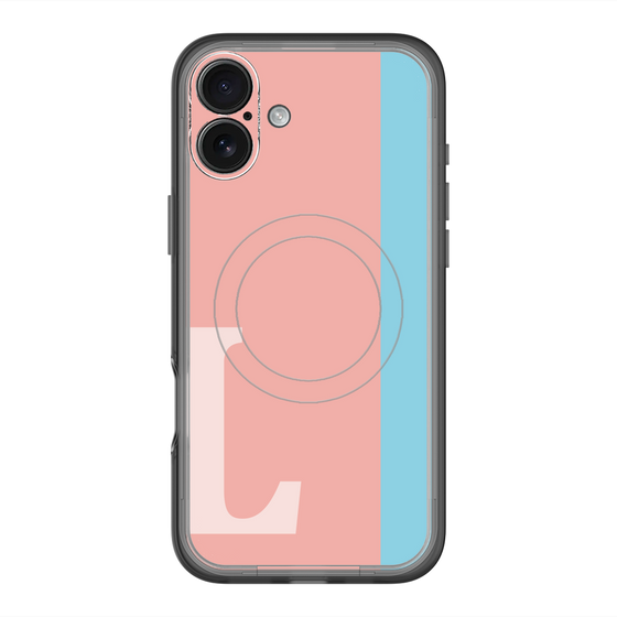 スリムプロテクションプレミアムケース with MagSafe［ オリジナル - initial color line - L pink ］