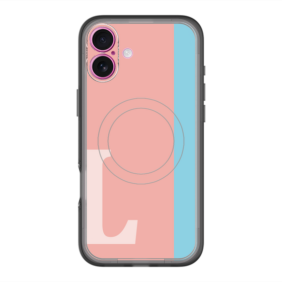 スリムプロテクションプレミアムケース with MagSafe［ オリジナル - initial color line - L pink ］