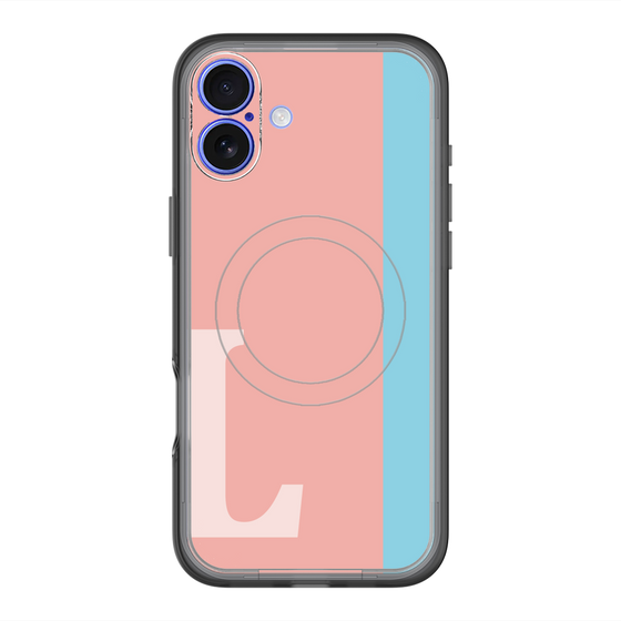 スリムプロテクションプレミアムケース with MagSafe［ オリジナル - initial color line - L pink ］
