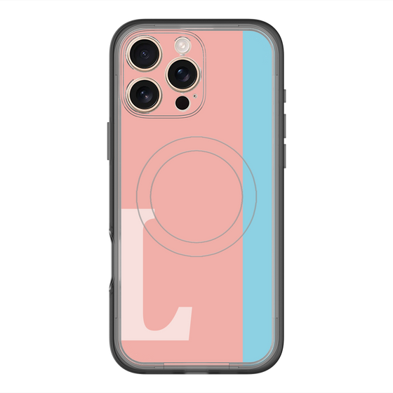 スリムプロテクションプレミアムケース with MagSafe［ オリジナル - initial color line - L pink ］