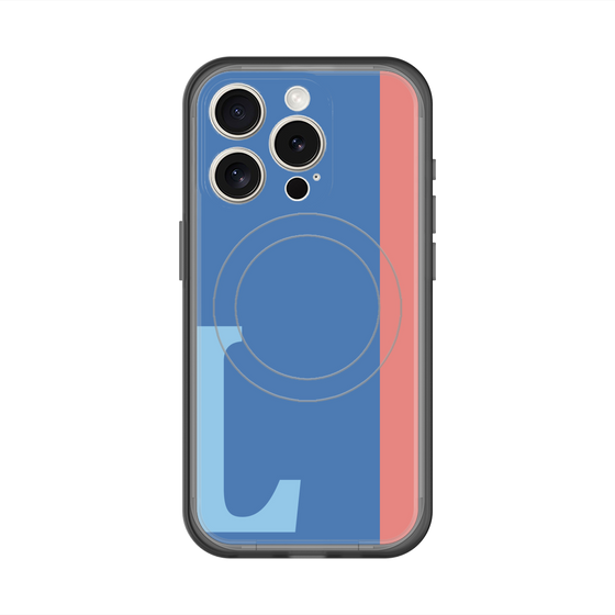 スリムプロテクションプレミアムケース with MagSafe［ オリジナル - initial color line - L blue ］