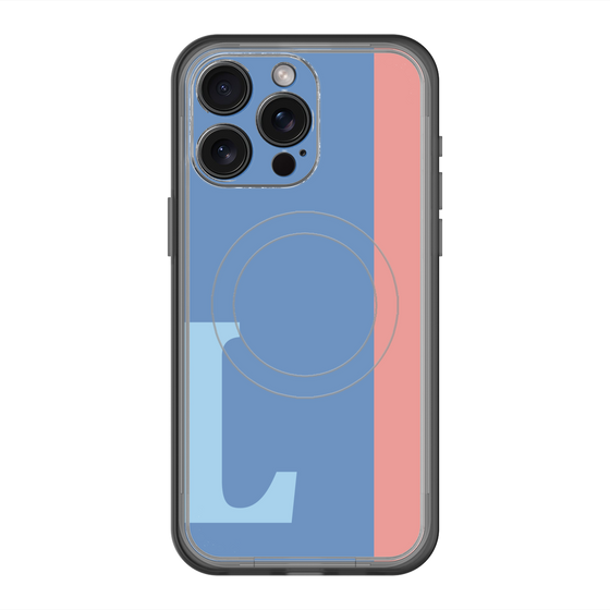 スリムプロテクションプレミアムケース with MagSafe［ オリジナル - initial color line - L blue ］
