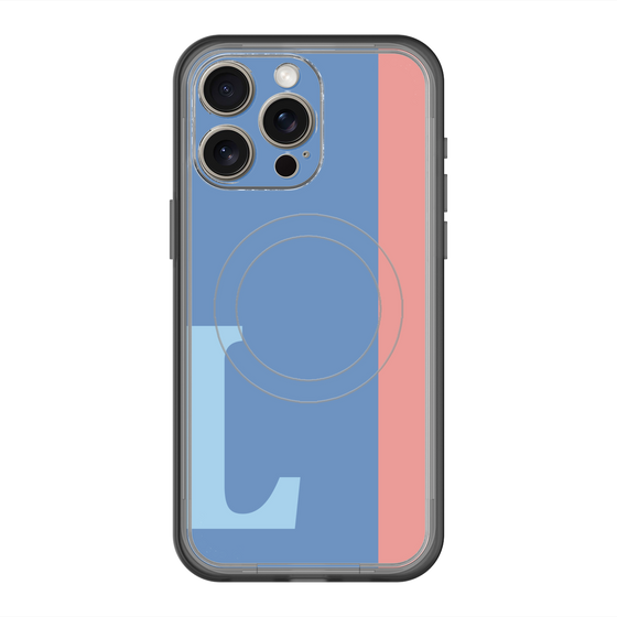 スリムプロテクションプレミアムケース with MagSafe［ オリジナル - initial color line - L blue ］
