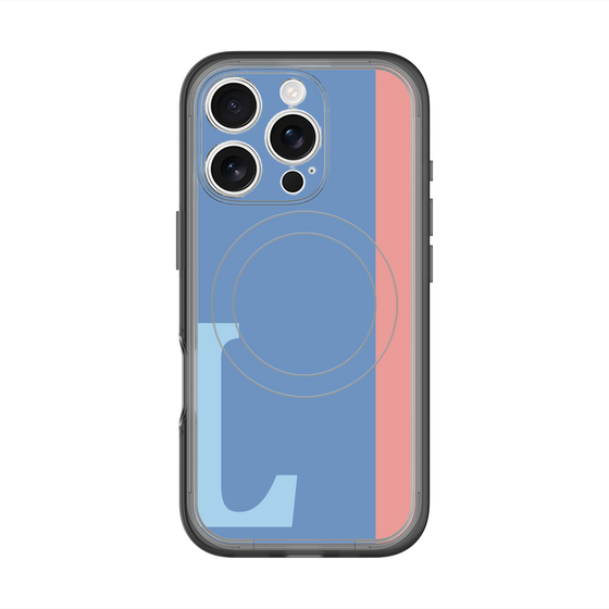 スリムプロテクションプレミアムケース with MagSafe［ オリジナル - initial color line - L blue ］