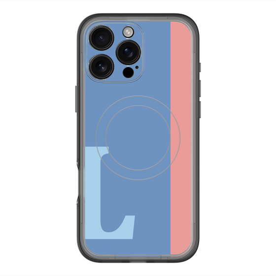 スリムプロテクションプレミアムケース with MagSafe［ オリジナル - initial color line - L blue ］