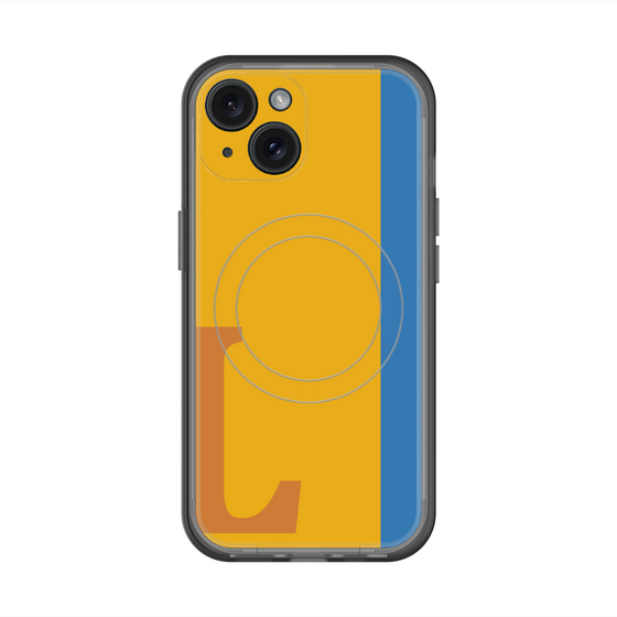 スリムプロテクションプレミアムケース with MagSafe［ オリジナル - initial color line - L orange ］