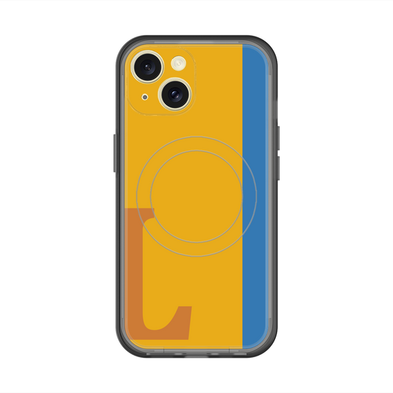 スリムプロテクションプレミアムケース with MagSafe［ オリジナル - initial color line - L orange ］