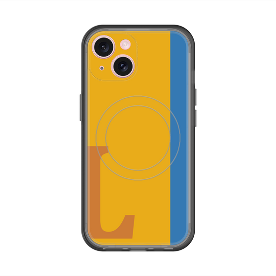 スリムプロテクションプレミアムケース with MagSafe［ オリジナル - initial color line - L orange ］