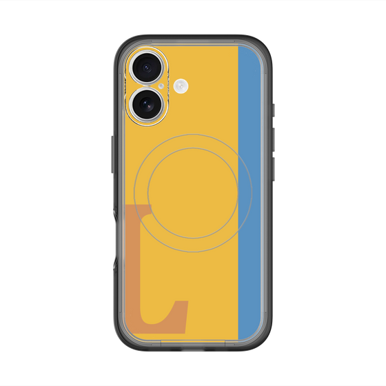 スリムプロテクションプレミアムケース with MagSafe［ オリジナル - initial color line - L orange ］