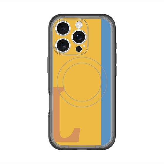 スリムプロテクションプレミアムケース with MagSafe［ オリジナル - initial color line - L orange ］