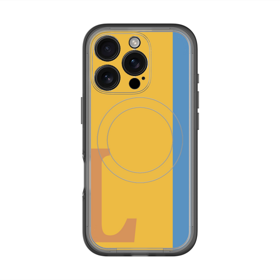 スリムプロテクションプレミアムケース with MagSafe［ オリジナル - initial color line - L orange ］
