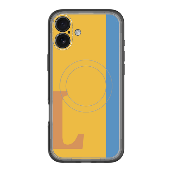 スリムプロテクションプレミアムケース with MagSafe［ オリジナル - initial color line - L orange ］