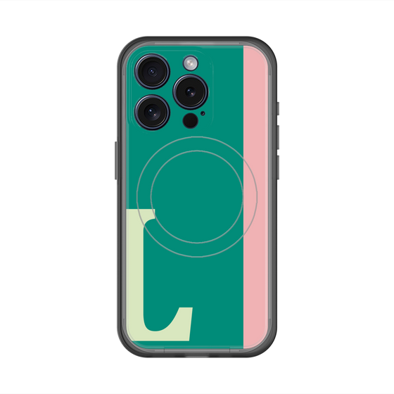 スリムプロテクションプレミアムケース with MagSafe［ オリジナル - initial color line - L green ］