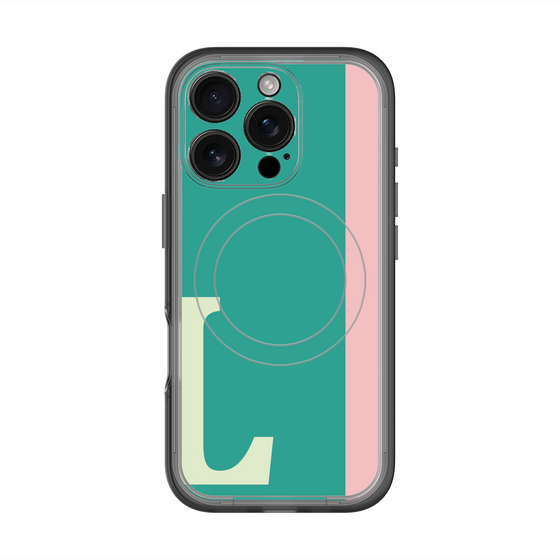スリムプロテクションプレミアムケース with MagSafe［ オリジナル - initial color line - L green ］