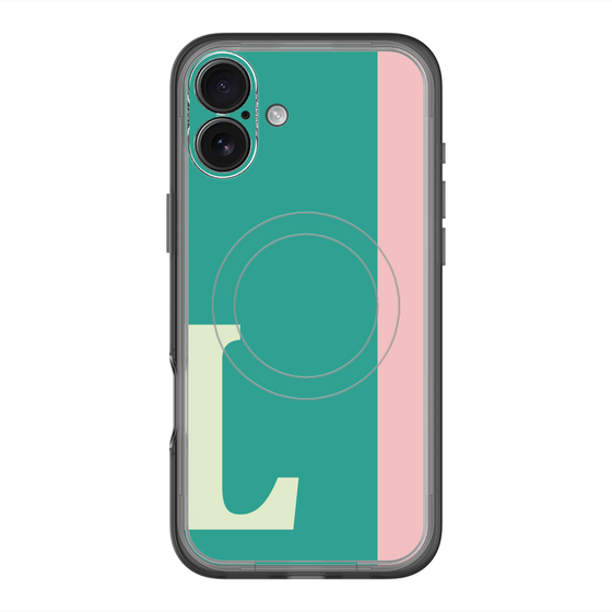 スリムプロテクションプレミアムケース with MagSafe［ オリジナル - initial color line - L green ］