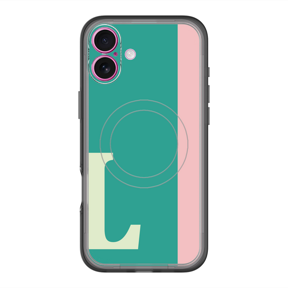 スリムプロテクションプレミアムケース with MagSafe［ オリジナル - initial color line - L green ］