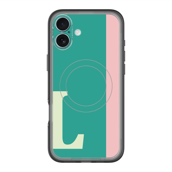 スリムプロテクションプレミアムケース with MagSafe［ オリジナル - initial color line - L green ］