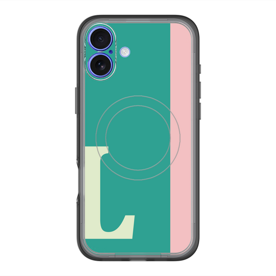 スリムプロテクションプレミアムケース with MagSafe［ オリジナル - initial color line - L green ］