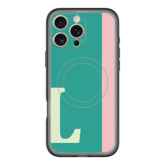 スリムプロテクションプレミアムケース with MagSafe［ オリジナル - initial color line - L green ］
