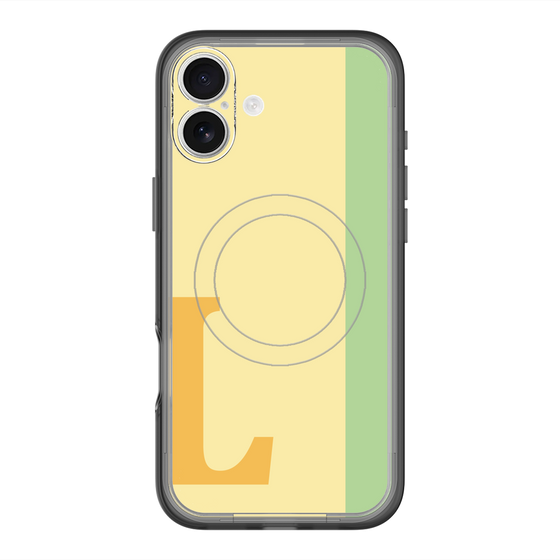 スリムプロテクションプレミアムケース with MagSafe［ オリジナル - initial color line - L yellow ］