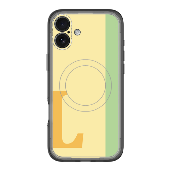 スリムプロテクションプレミアムケース with MagSafe［ オリジナル - initial color line - L yellow ］
