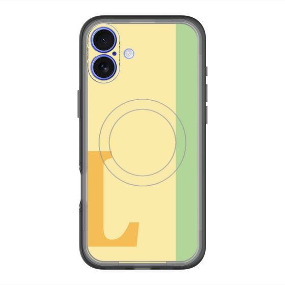 スリムプロテクションプレミアムケース with MagSafe［ オリジナル - initial color line - L yellow ］