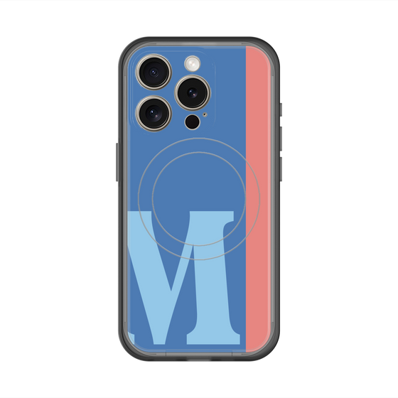 スリムプロテクションプレミアムケース with MagSafe［ オリジナル - initial color line - M blue ］