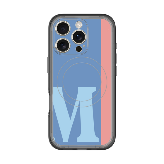 スリムプロテクションプレミアムケース with MagSafe［ オリジナル - initial color line - M blue ］