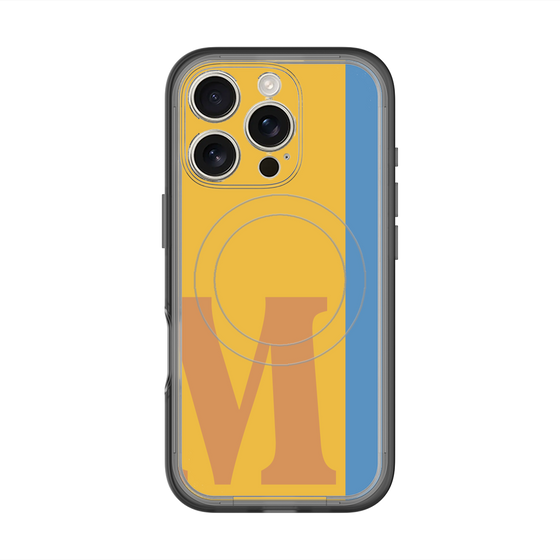 スリムプロテクションプレミアムケース with MagSafe［ オリジナル - initial color line - M orange ］