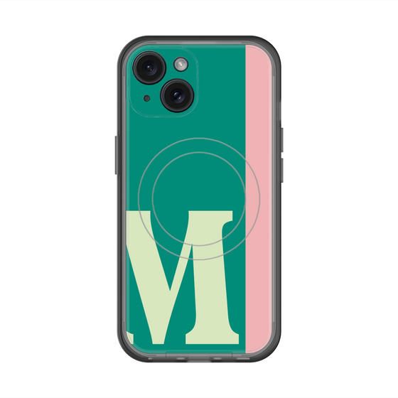 スリムプロテクションプレミアムケース with MagSafe［ オリジナル - initial color line - M green ］