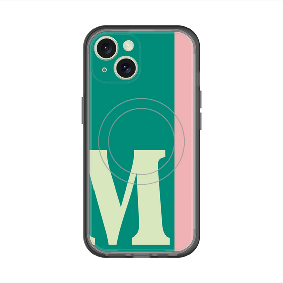 スリムプロテクションプレミアムケース with MagSafe［ オリジナル - initial color line - M green ］