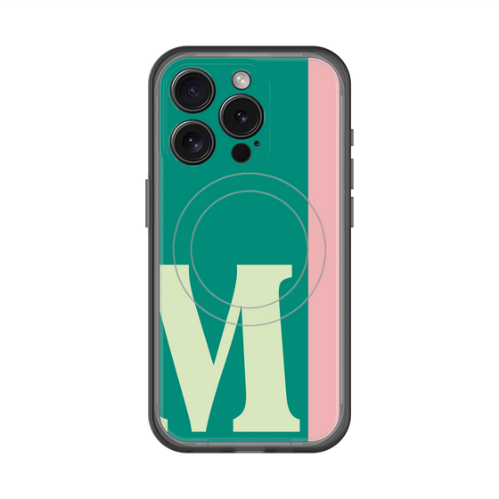 スリムプロテクションプレミアムケース with MagSafe［ オリジナル - initial color line - M green ］