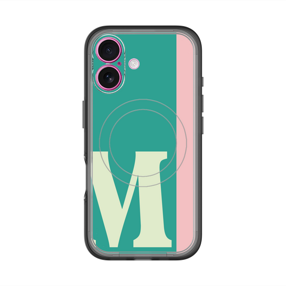 スリムプロテクションプレミアムケース with MagSafe［ オリジナル - initial color line - M green ］