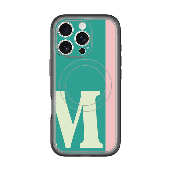 スリムプロテクションプレミアムケース with MagSafe［ オリジナル - initial color line - M green ］