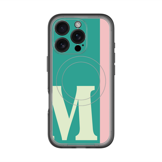 スリムプロテクションプレミアムケース with MagSafe［ オリジナル - initial color line - M green ］