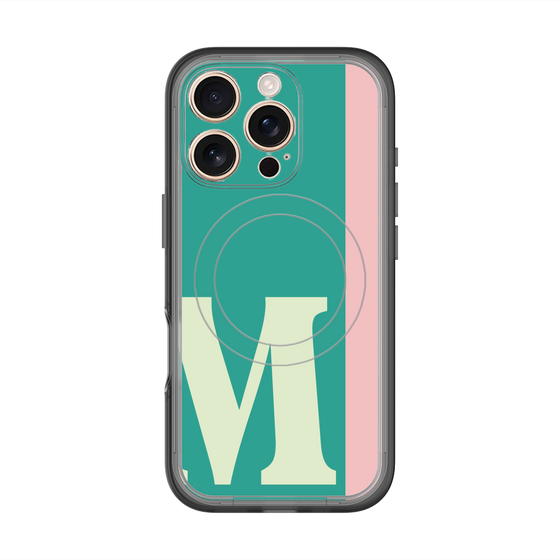 スリムプロテクションプレミアムケース with MagSafe［ オリジナル - initial color line - M green ］