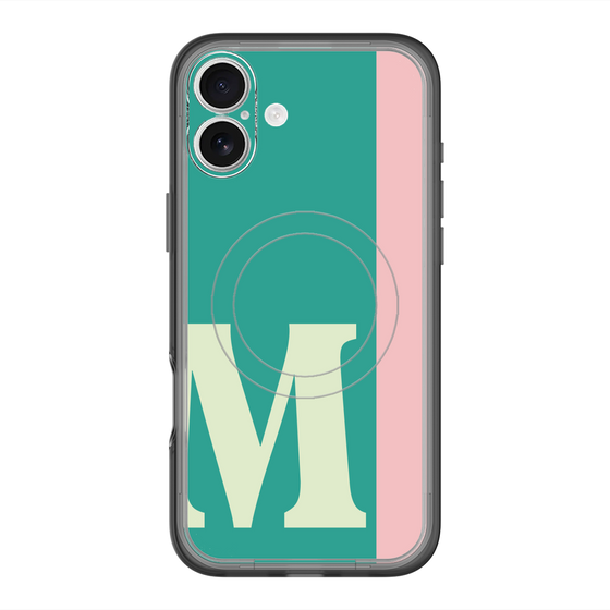 スリムプロテクションプレミアムケース with MagSafe［ オリジナル - initial color line - M green ］