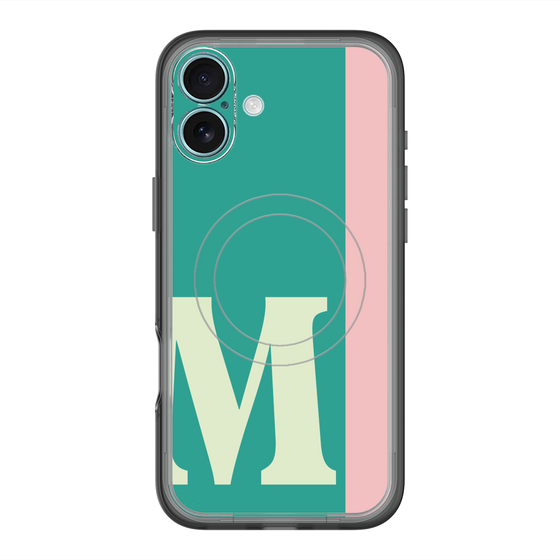 スリムプロテクションプレミアムケース with MagSafe［ オリジナル - initial color line - M green ］