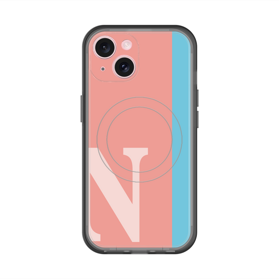 スリムプロテクションプレミアムケース with MagSafe［ オリジナル - initial color line - N pink ］